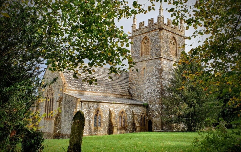 Rampisham Church on a sunny morning