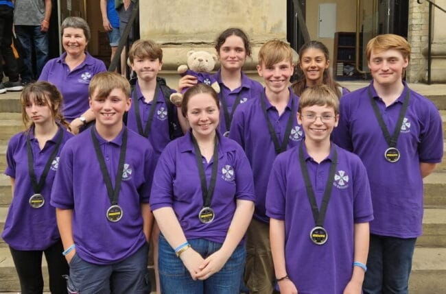 Young Ringers on Steps of York Minster