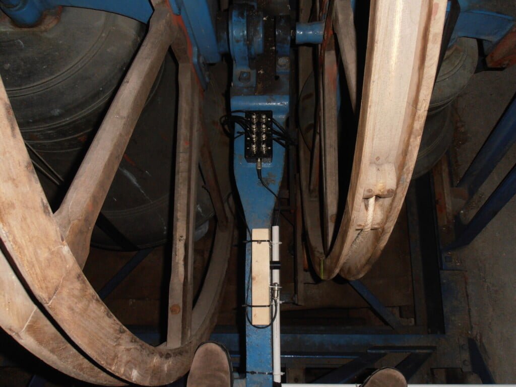 Multi bell interface box strapped to frame