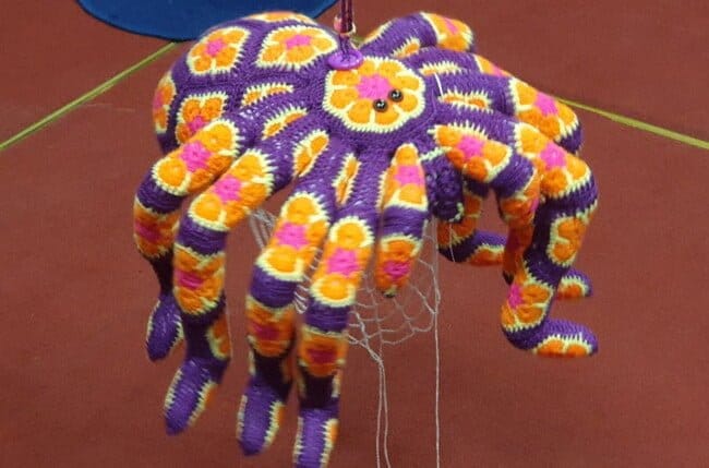 Hand Crocheted multicoloured spider