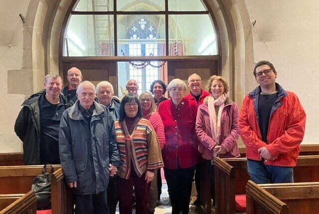 The ringers from around the branch on New Year's Day 2024 gathered in the church