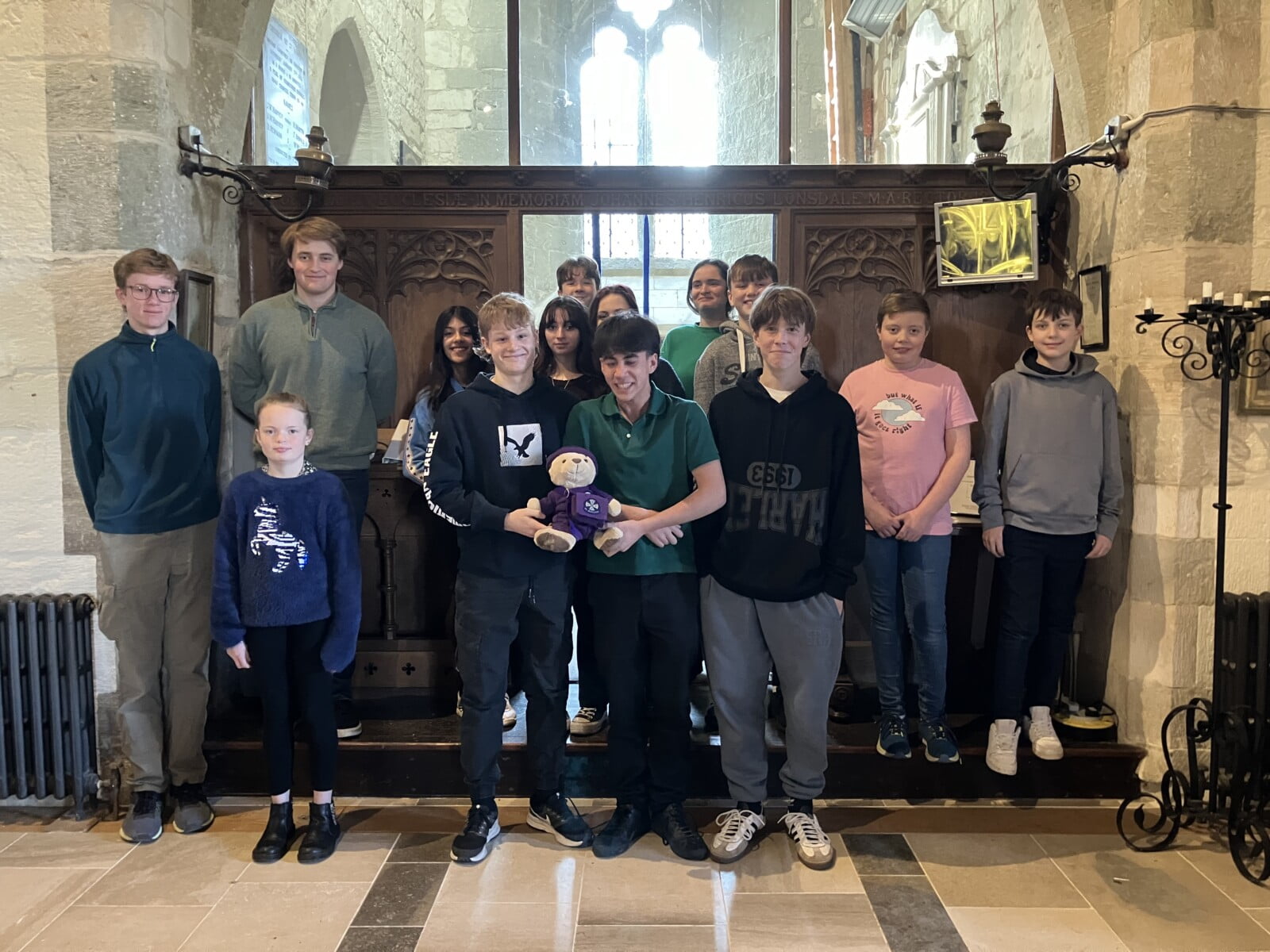 The assembled Young Ringers group at Shroton