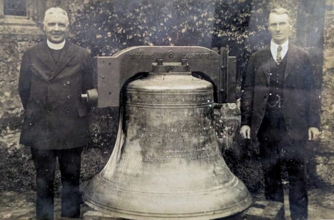 The new bell in 1924 before being rehung