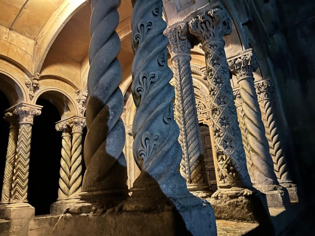 The decoration on the cloister columns