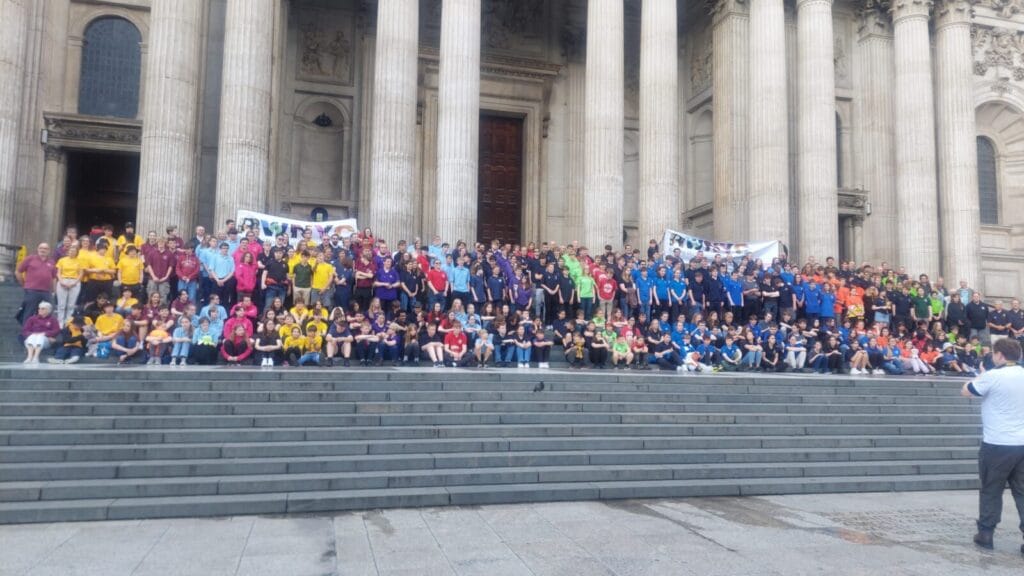 On steps at St Paul's