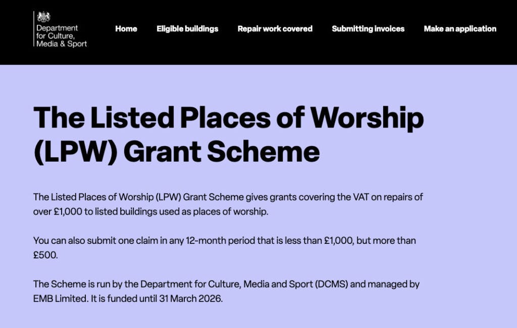 Listed Places of Worship Scheme