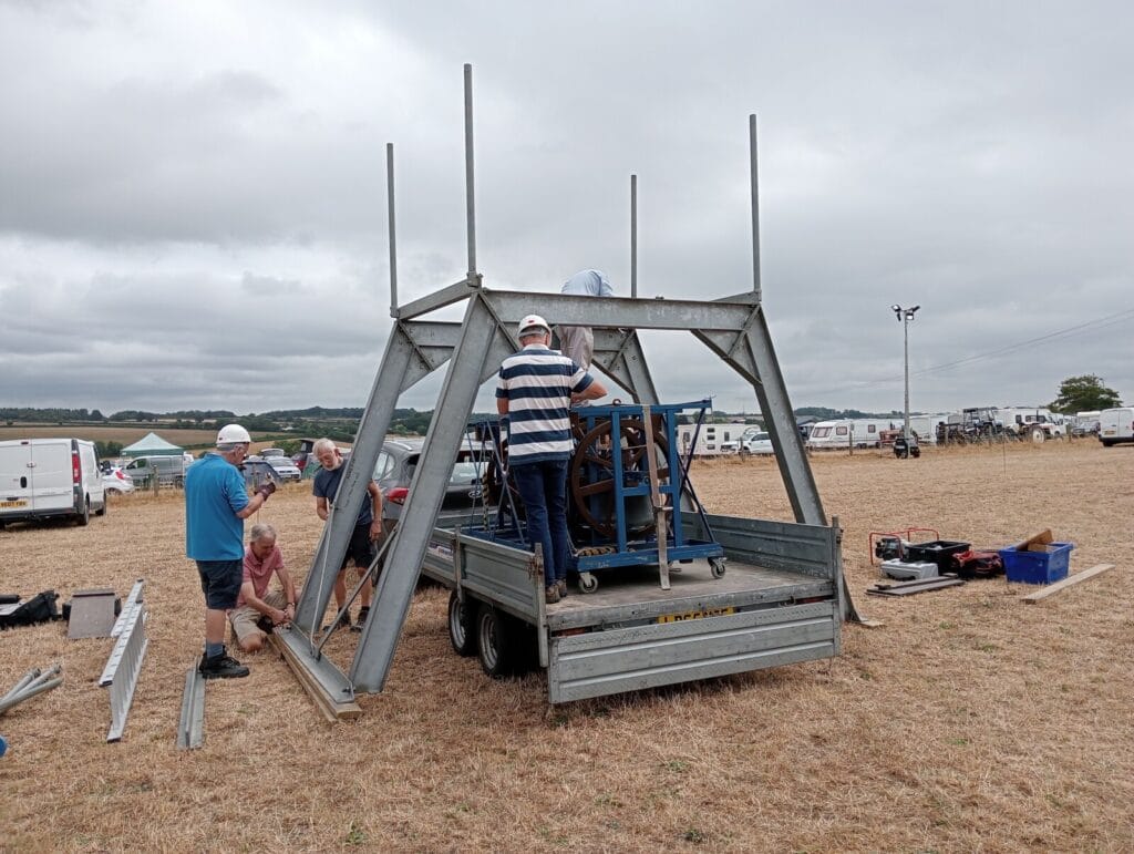 Setting up the steel framework