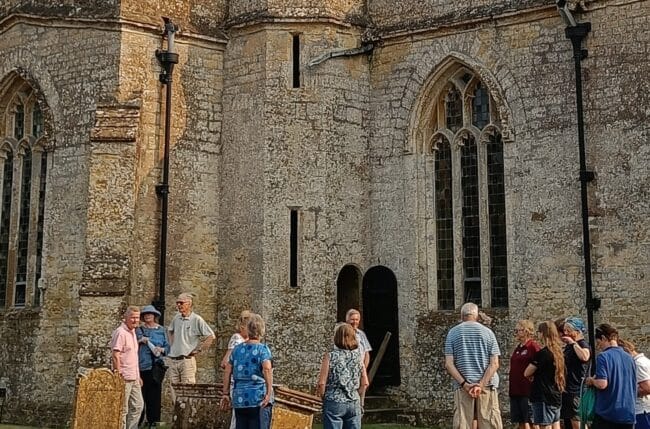 Ringers waiting outside the tower door at South perrott