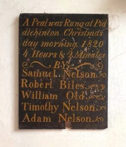 Piddlehinton peal board 1820