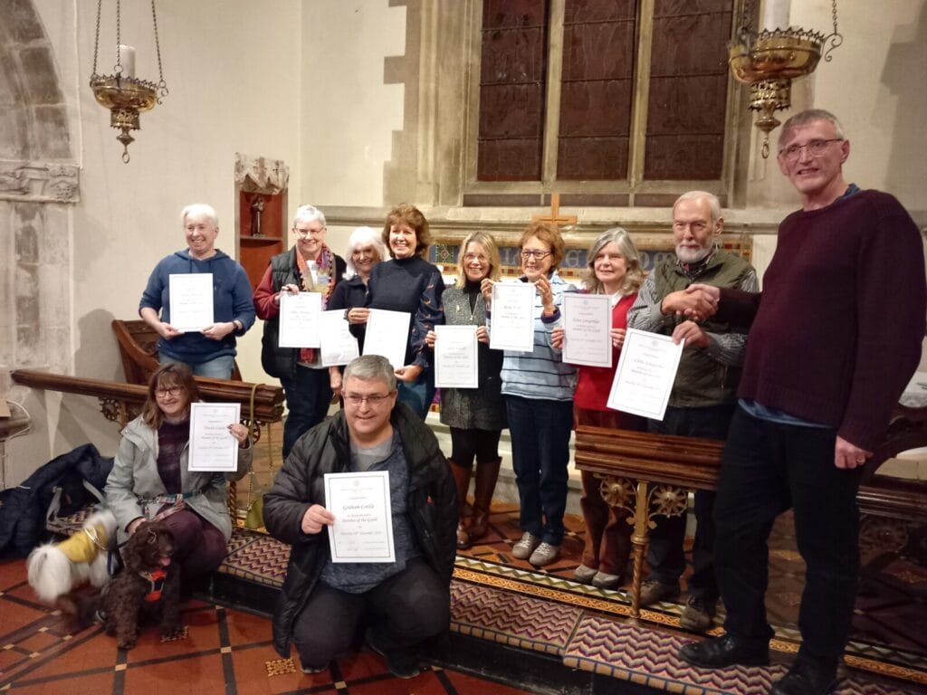 New members, L R Emma, Bobbie, Sally Anne, Helen, Sarah, Rosie, Eden, Chris, Front Nicola, Graham
