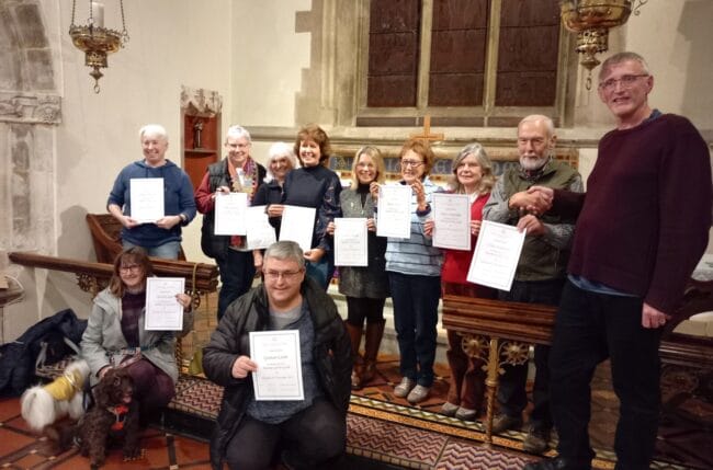 New members, L R Emma, Bobbie, Sally Anne, Helen, Sarah, Rosie, Eden, Chris, Front Nicola, Graham