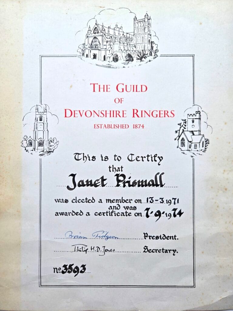 Jan's certificate of membership