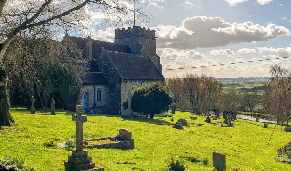 View over the Blackmore Vale from Kington Magna churchyard