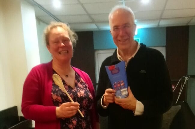 Devizes Branch Skittles Evening - winner and wooden spoon