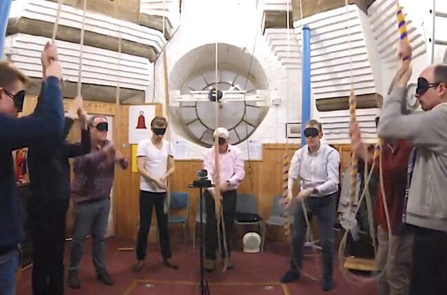 A band ringing Stedman blindfolded