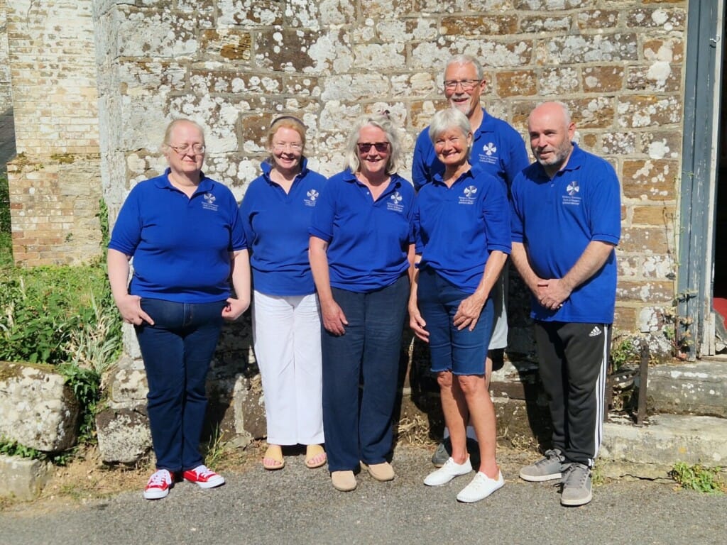 Lytchett Minster (from L to R): Estelle Standing, Chrissie Hibbitt, Lynda Nixon, Sylvia Davidson, Steve Chisman, Mark White