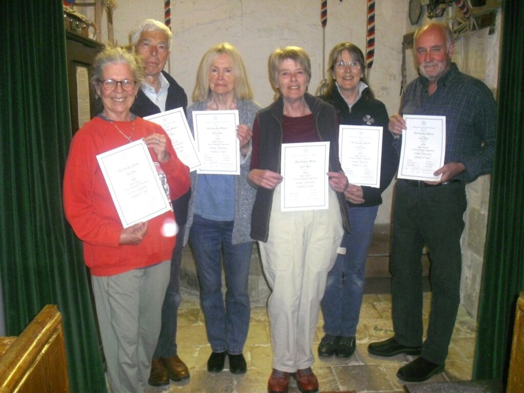 Tuesday Allsorts Liz, Jeremy, Cathy, Ann, Jane, John receiving their certificates