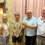 Photo of Janet Ranger's birthday quarter peal band.