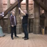 Tom Scott learning to ring in Worcester Cathedral ringing chamber