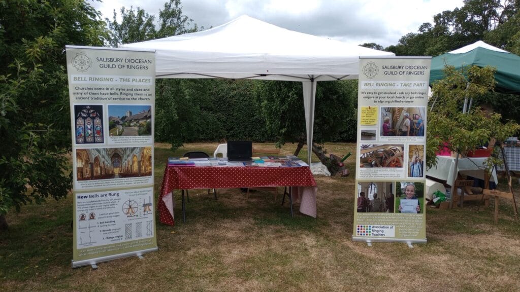 Stall all set up for the Tea in the Garden event at Lydlinch