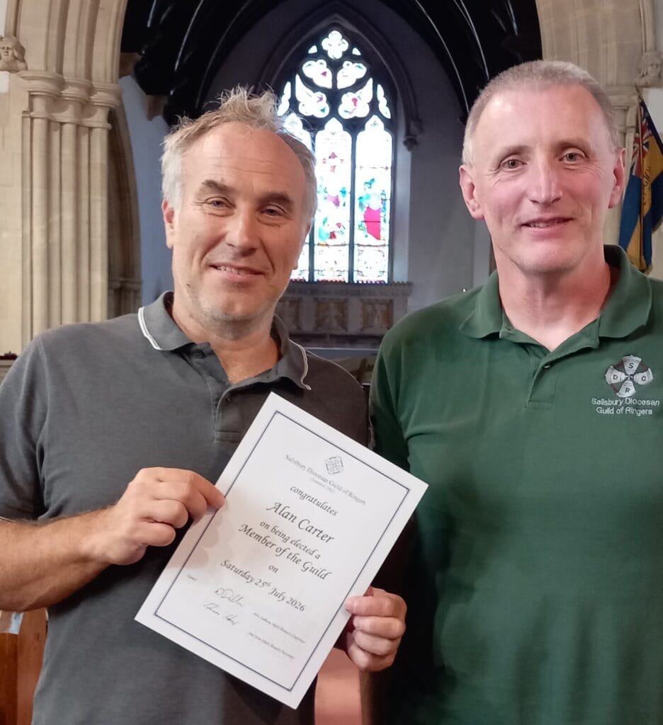 Nick presenting Alan Carter with his Guild membership certificate