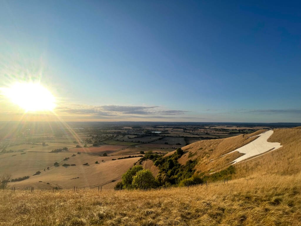 Westbury White Horse at sunset