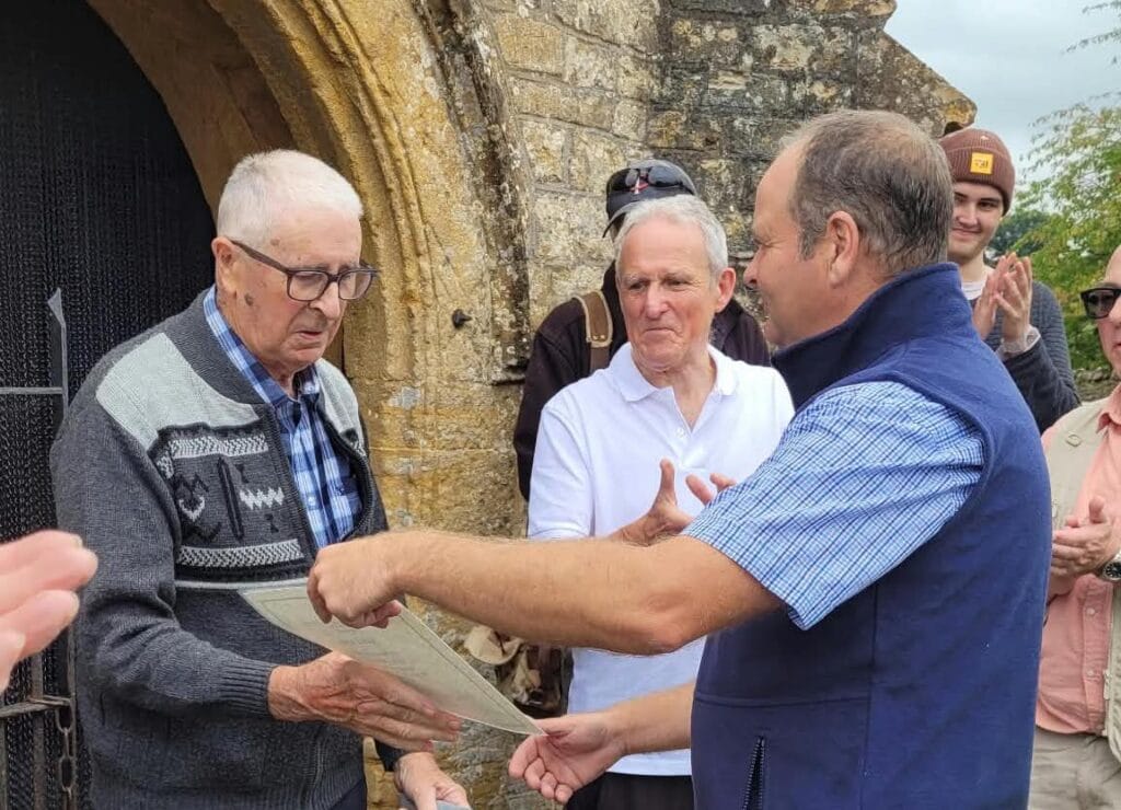 Ken Lessey being awarded 50 year certificate